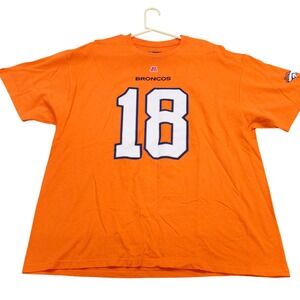 Denver Broncos Peyton Manning 18 NFL Team Apparel Orange T-Shirt Mens 2XL